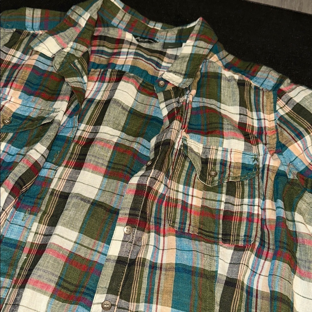 Eddie Bauer Multicolor Plaid Shirt - Picture 2 of 7
